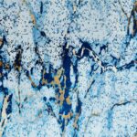 Lycra Fantasia Laminata Effetto Marmo Blu