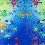 Lycra Fantasia Laminata Macchie Azzurro