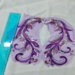 Macramè Drago con Pailettes Viola Argento