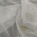Rete Bielastica Bianca Glitterata Oro